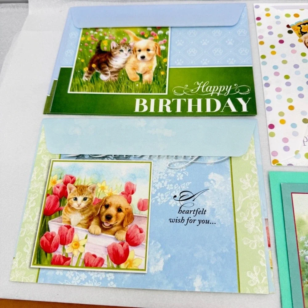 Greeting Cards Mixed Lot Animal Bear Cat Dog Stationery Occasion Ephemera